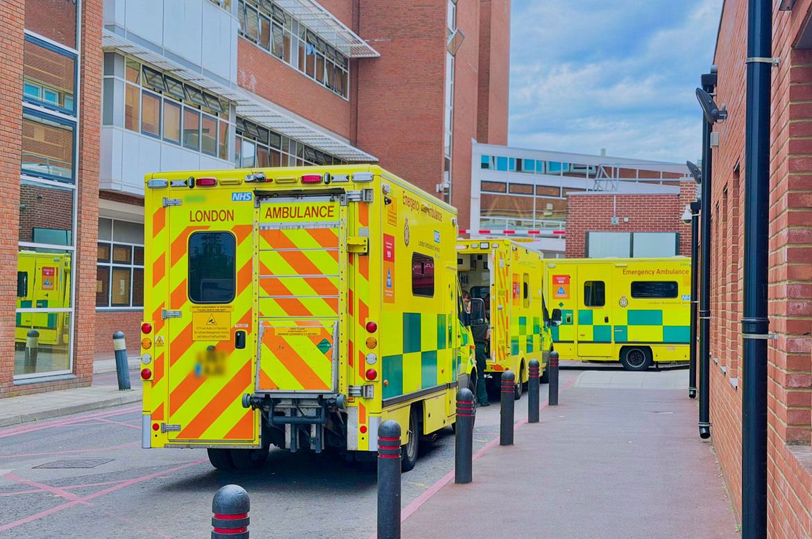 Ambulances at St Georges Hospital